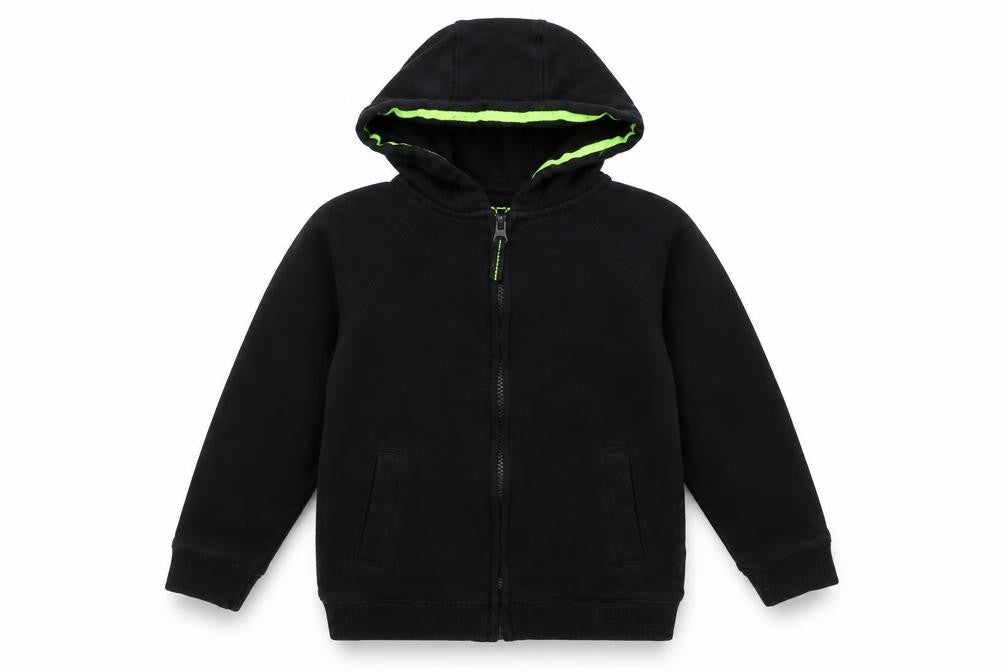 Matalan Boys Black   Full Zip Hoodie Size 5 Years