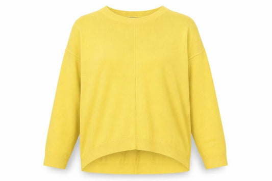 Front view of Principles women’s yellow jumper, size UK 18