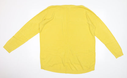 Back view of Principles women’s yellow jumper, size UK 18