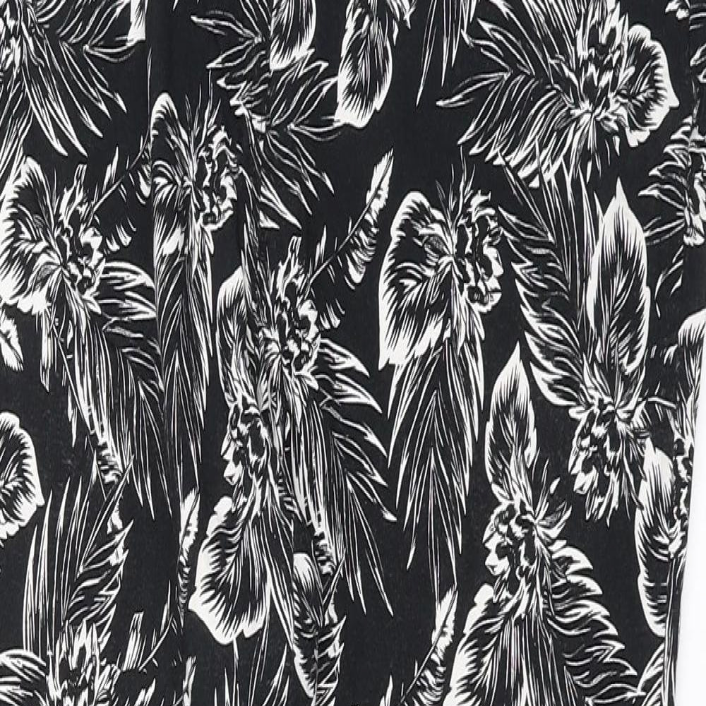 Dorothy Perkins Womens Black Floral  Trousers  Size 16 L27 in