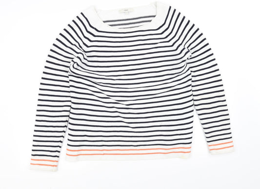 NEXT Womens White Striped  Pullover Jumper Size 12