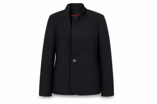 Front view of New Look women’s black overcoat coat, size UK 12