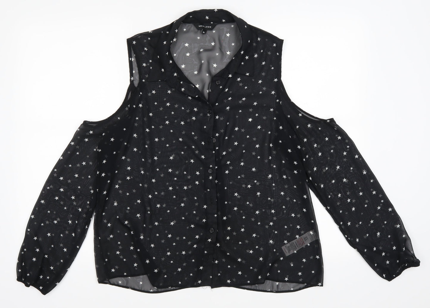 New Look Womens Black   Basic Blouse Size 14  - see through