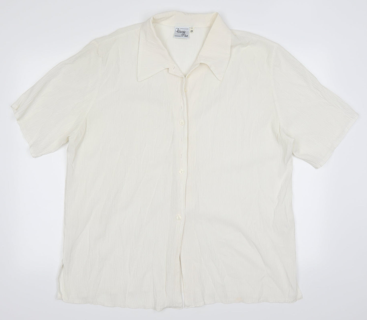 Classic Womens Ivory   Basic Button-Up Size 20