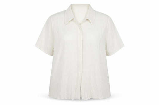 Front view of Classics women’s ivory basic button-up, size UK 20