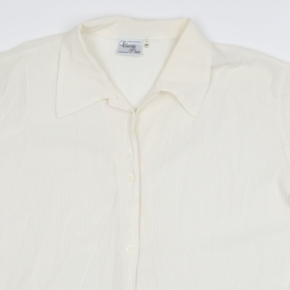 Classic Womens Ivory   Basic Button-Up Size 20