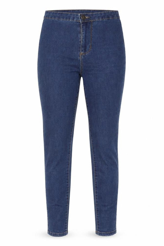 Front view of Denim & Co. women’s blue straight jeans, size UK 8, 29-inch leg