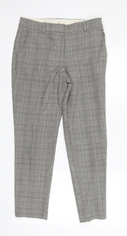 H&M Womens Brown Plaid  Trousers  Size 38 L26 in