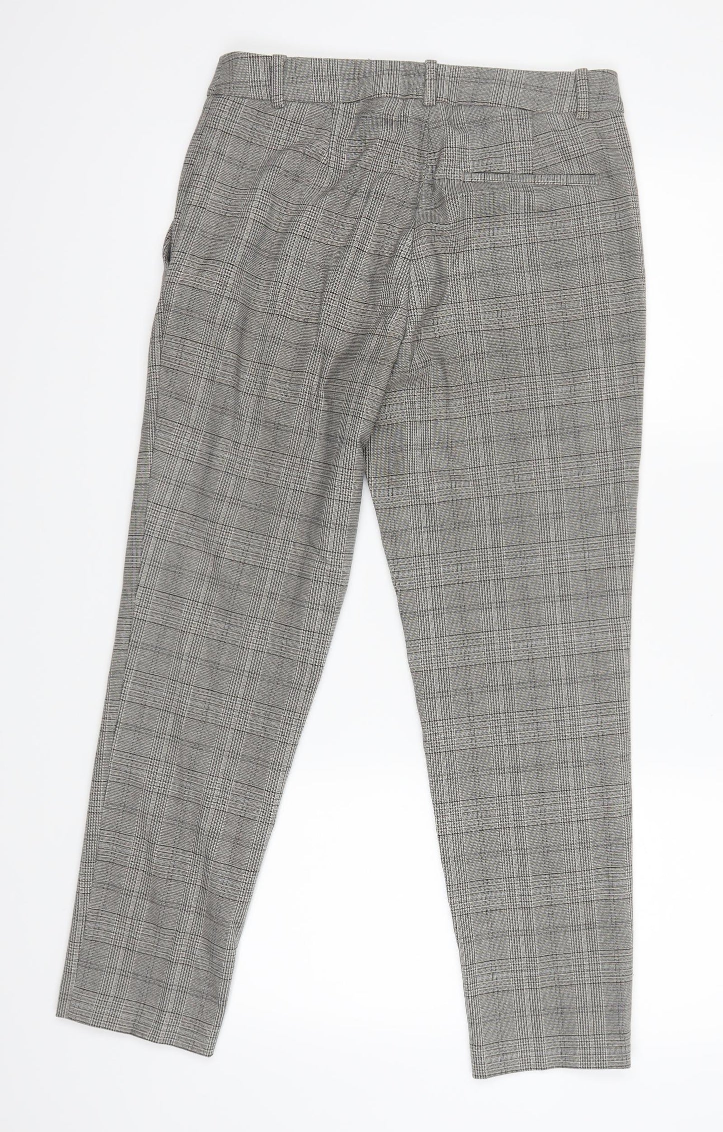 H&M Womens Brown Plaid  Trousers  Size 38 L26 in