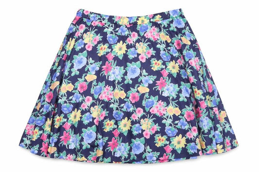 Classics Womens Blue Floral  Skater Skirt Size 33 in