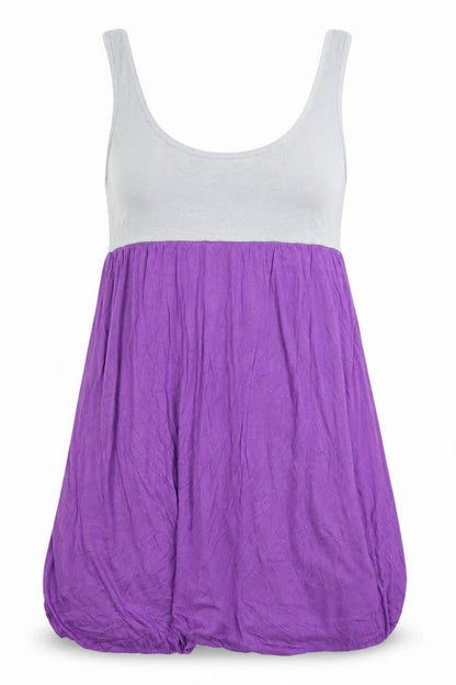 Front view of Preworn women’s purple basic tank, size S