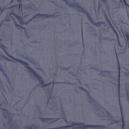 Brand and care label for Next men’s blue button-up, size 42