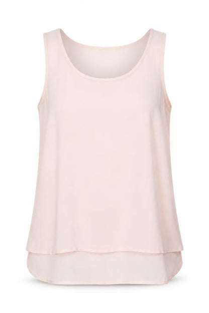 Front view of Papaya women’s pink basic tank, size UK 12