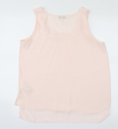 Back view of Papaya women’s pink basic tank, size UK 12