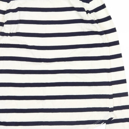 Brand and care label for Gap girls’ blue striped basic casual, size L, - heart