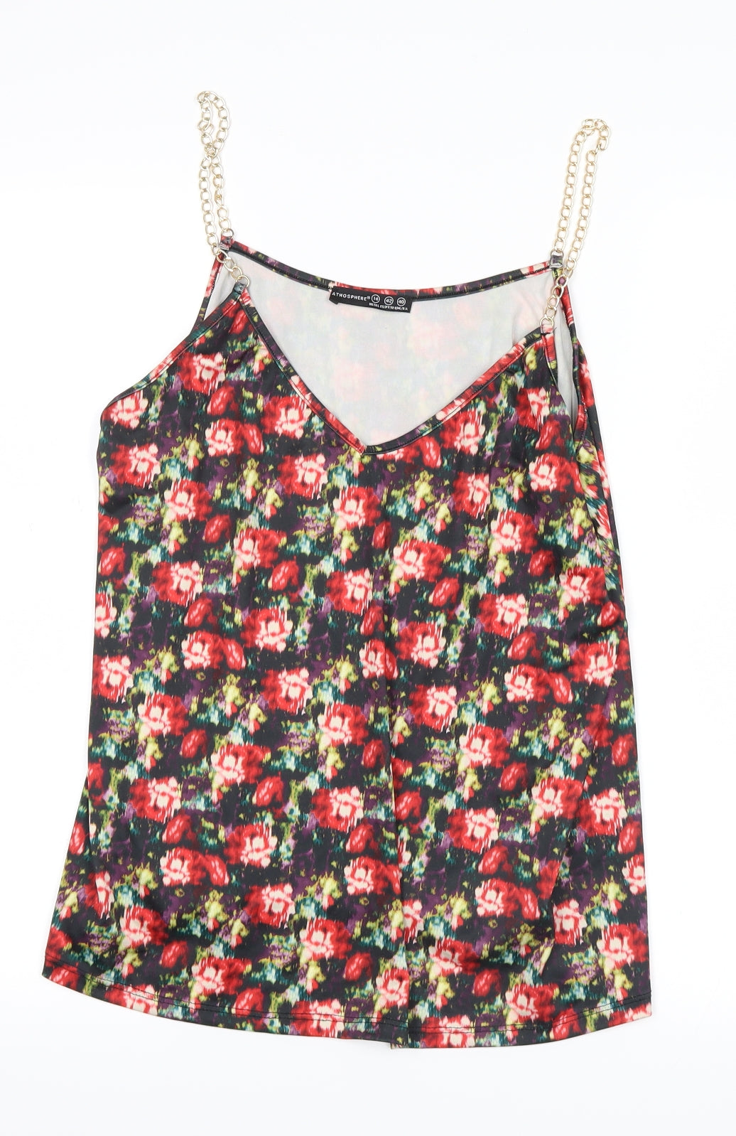 Atmosphere Womens Red Floral  Basic Tank Size 14