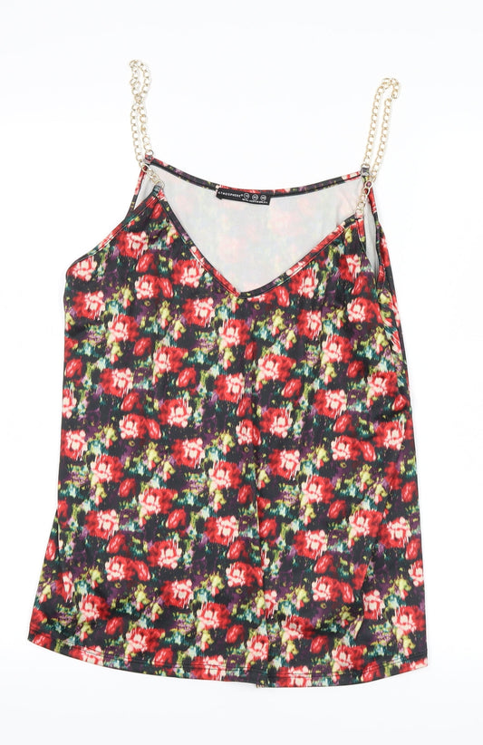 Atmosphere Womens Red Floral  Basic Tank Size 14