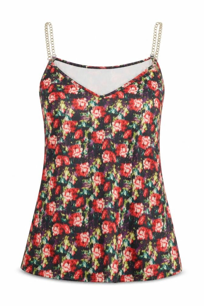 Atmosphere Womens Red Floral  Basic Tank Size 14