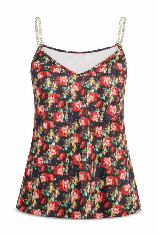 Atmosphere Womens Red Floral  Basic Tank Size 14