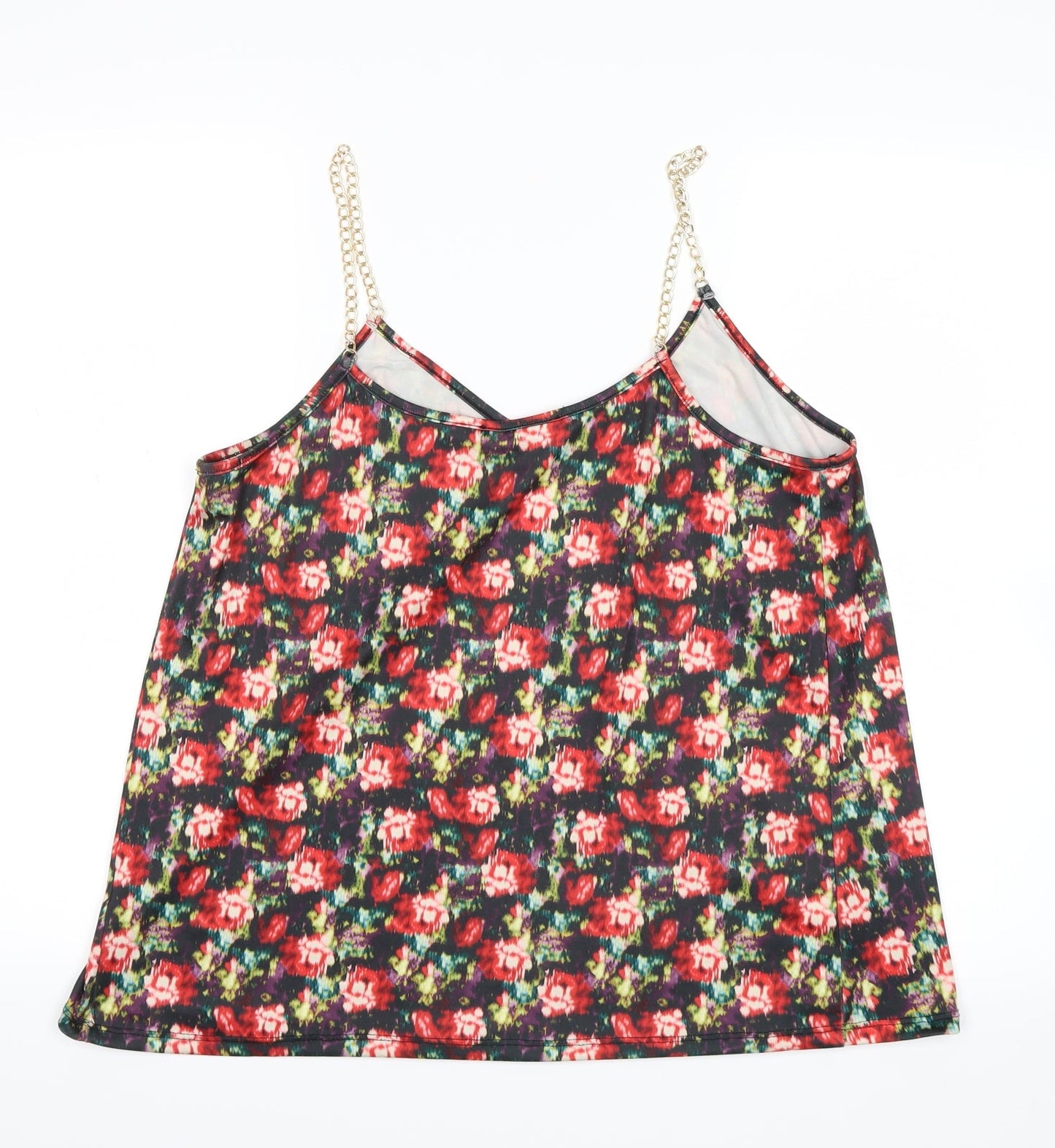 Atmosphere Womens Red Floral  Basic Tank Size 14