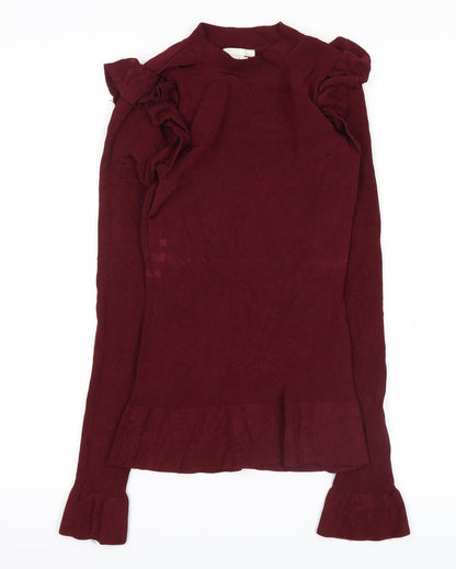 Additional front view of H&M women’s red basic blouse, size XS