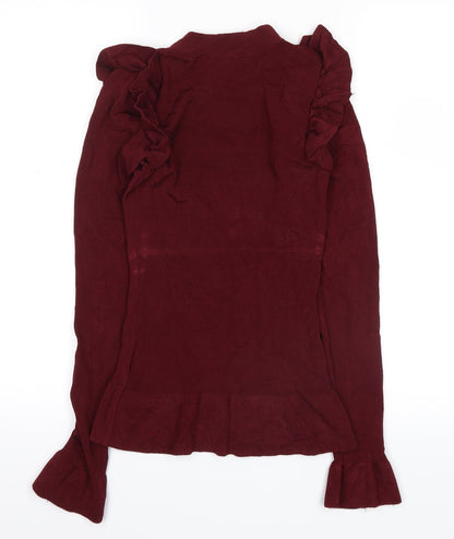 Back view of H&M women’s red basic blouse, size XS