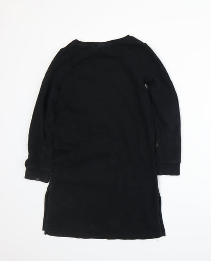 Back view of Next girls’ black basic t-shirt, size 6, years