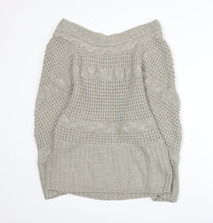 Additional front view of QED London women’s grey knit jumper, size L
