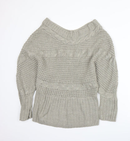 Back view of QED London women’s grey knit jumper, size L