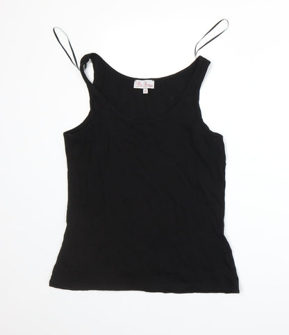 Additional front view of Be Beau women’s black basic tank, size UK 12