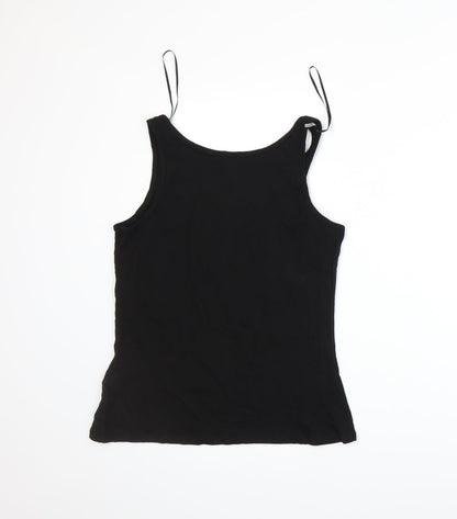 Back view of Be Beau women’s black basic tank, size UK 12