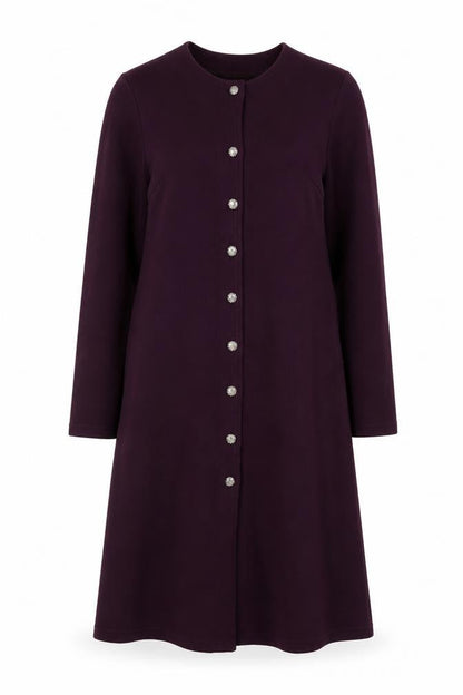 Front view of Berkertex women’s purple jacket, size UK 10