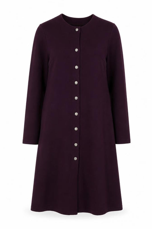Front view of Berkertex women’s purple jacket, size UK 10