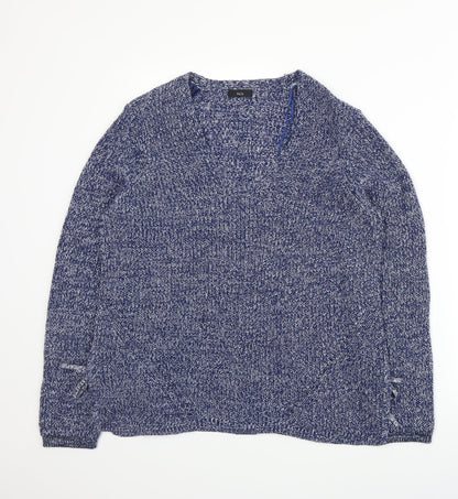 Additional front view of M&Co women’s blue jumper, size UK 14