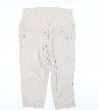 Additional front view of Yessica women’s beige trousers, size UK 20, 24-inch leg