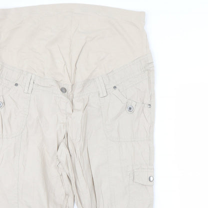Close-up detail of Yessica women’s beige trousers, size UK 20, 24-inch leg