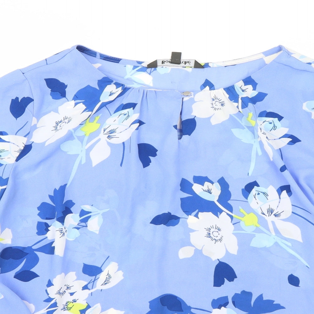 Bonmarché Womens Blue Floral  Basic Blouse Size 12