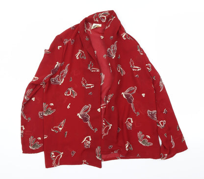Additional front view of Cleo women’s red animal print basic blouse, size UK 14