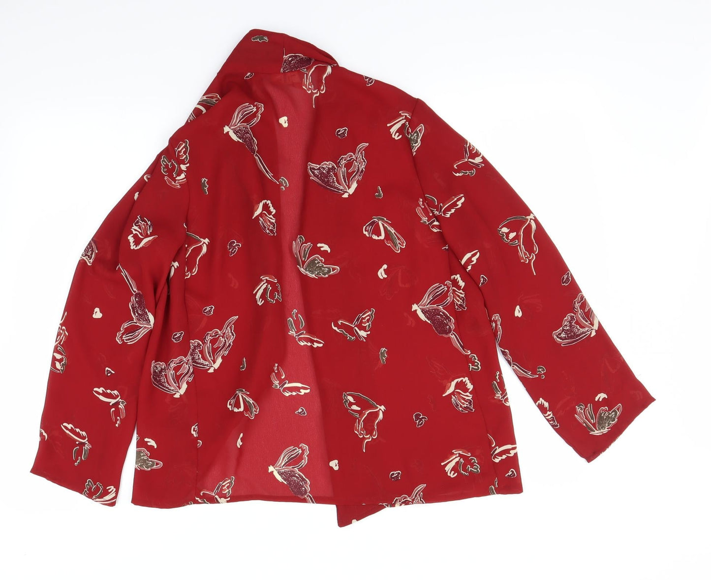 Cleo Womens Red Animal Print  Basic Blouse Size 14
