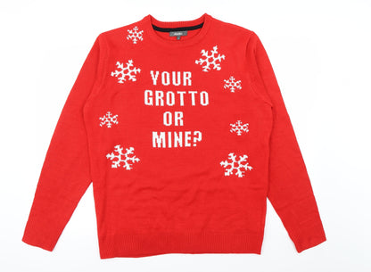 Additional front view of Studio men’s red jumper, size XL