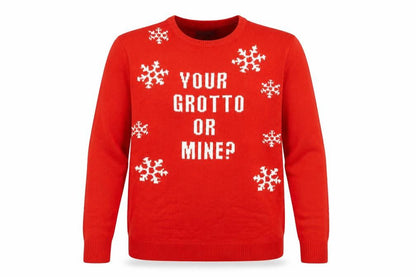 Front view of Studio men’s red jumper, size XL