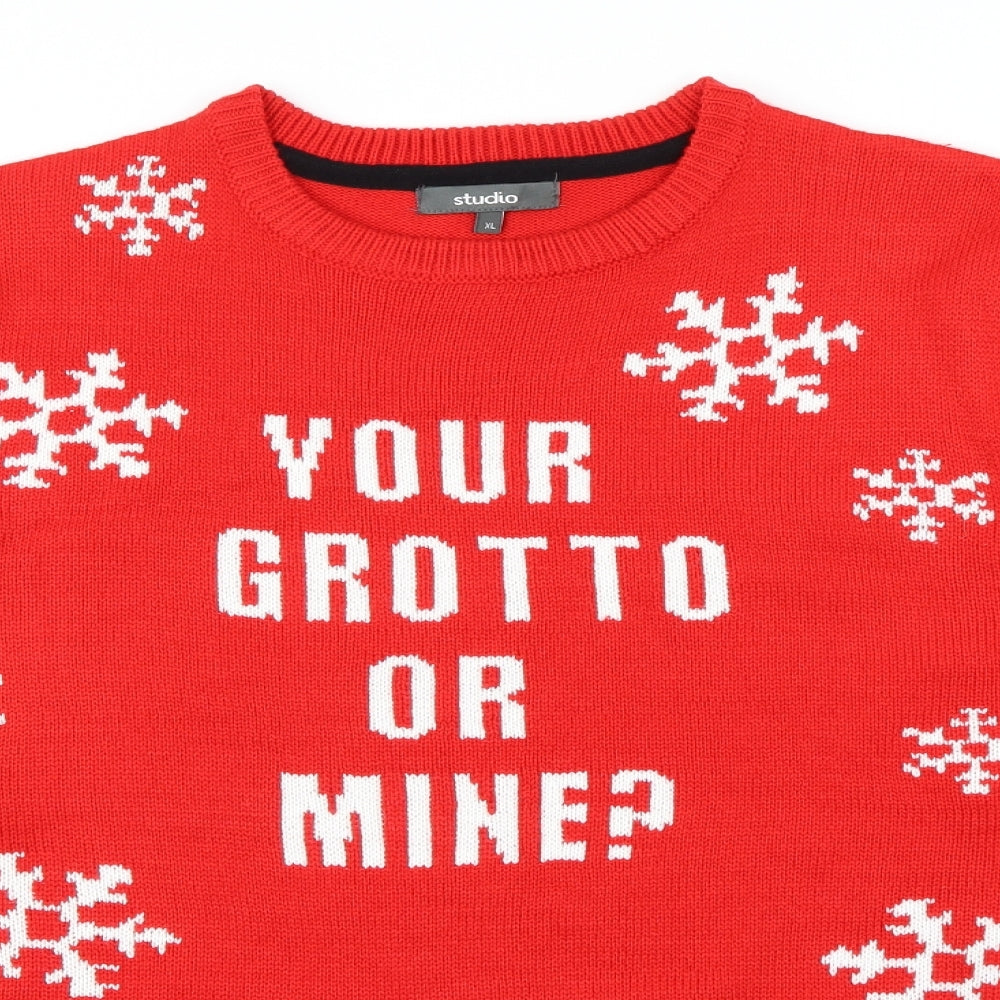 Studio Mens Red   Pullover Jumper Size XL