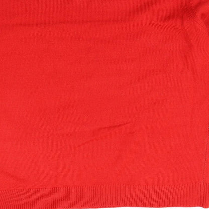 Brand and care label for Studio men’s red jumper, size XL