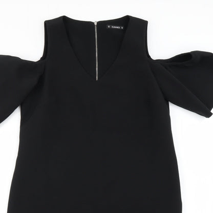 Close-up detail of Dunnes women’s black mini, size UK 12