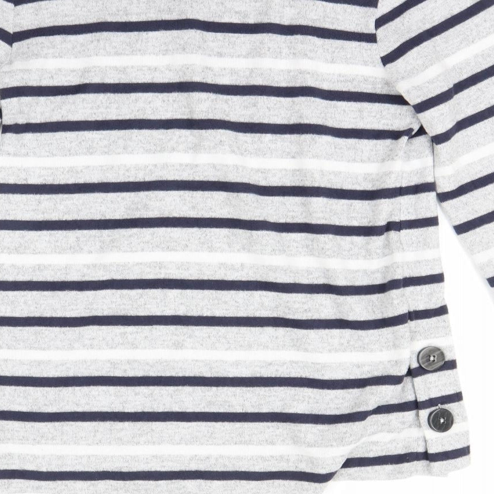 Nutmeg Womens Grey Striped  Pullover Jumper Size 8