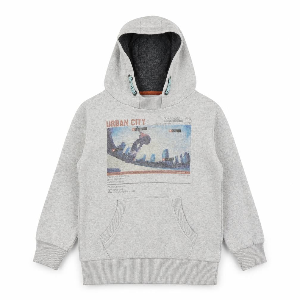 Preworn Boys Grey   Pullover Hoodie Size 7 Years