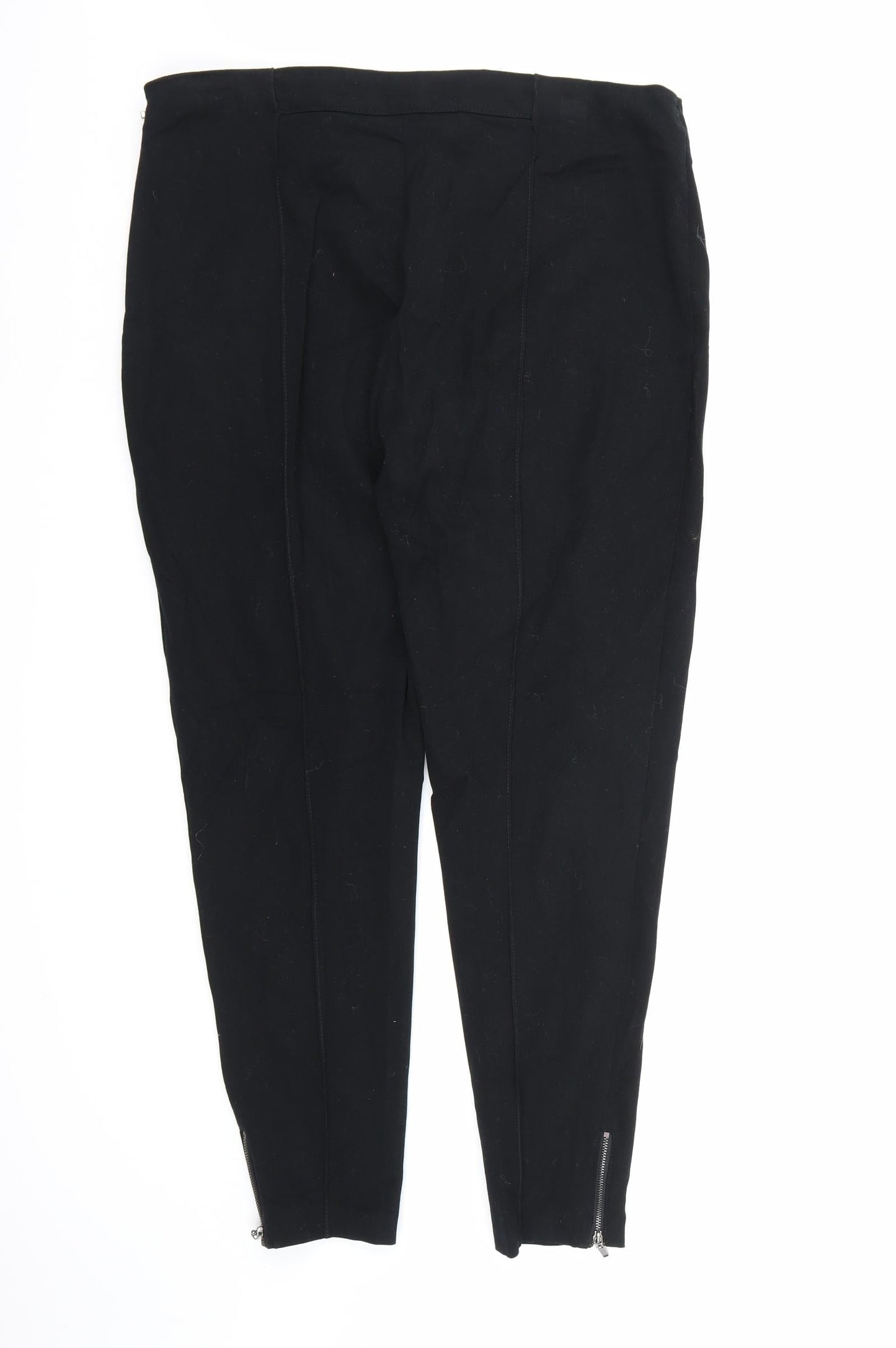 Marks and Spencer Womens Black  Rayon Trousers  Size 16 L26 in