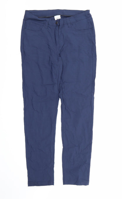 Additional front view of Up Fashion women’s blue trousers, size UK 12, 30-inch leg