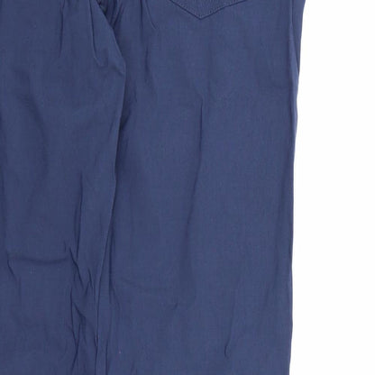 Brand and care label for Up Fashion women’s blue trousers, size UK 12, 30-inch leg