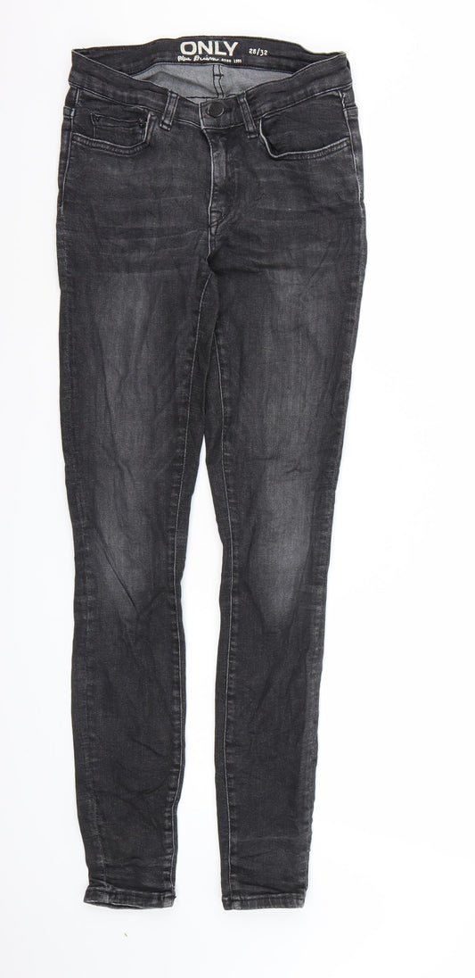 Only Mens Black  Denim Skinny Jeans  L32 in